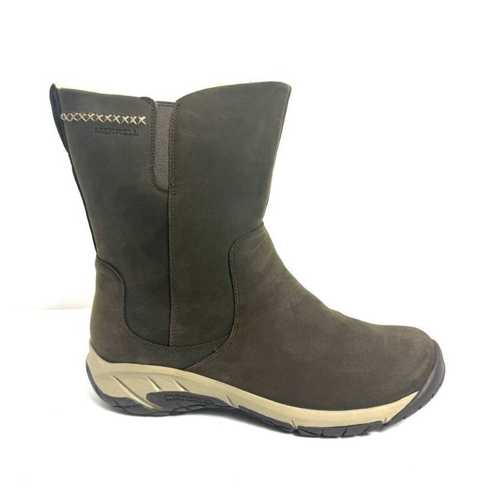 Merrell Womens Encore 4 Tall Zip Polar Waterproof Boot Espresso Size 10 M